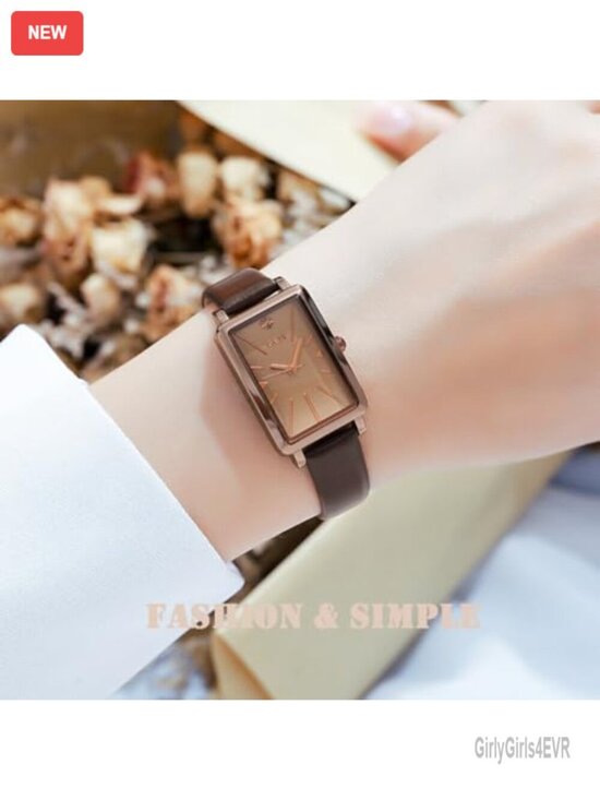 Mini Ultra Thin Square Quartz Watch with Leather Strap 30M Water Resistant
